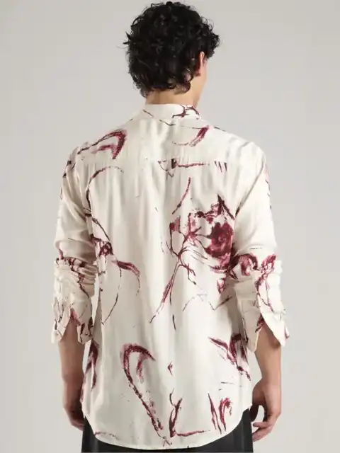Pink Printed Slim Shirt — view 4