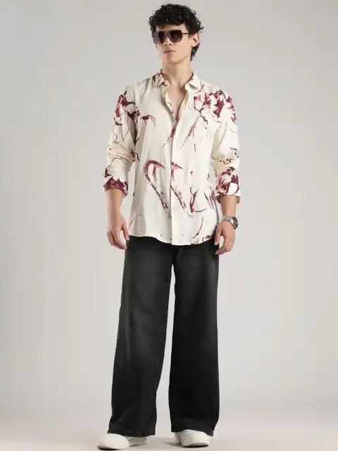 Pink Printed Slim Shirt — view 5