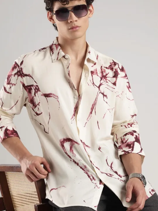 Pink Printed Slim Shirt — view 3
