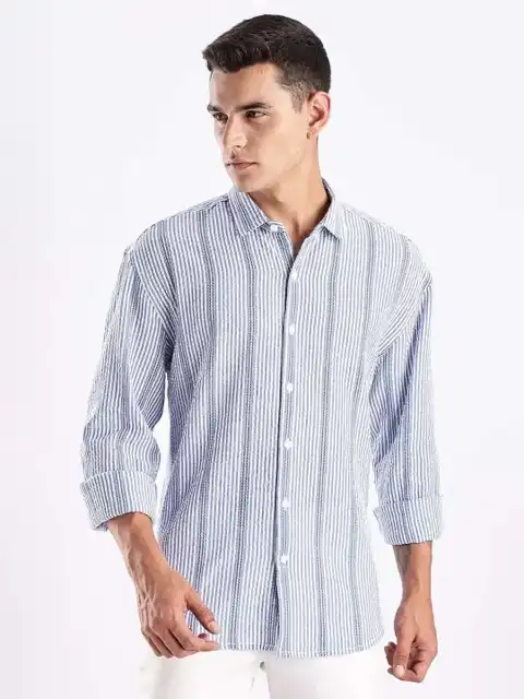 Purple Striped Regular Shirt — view 2