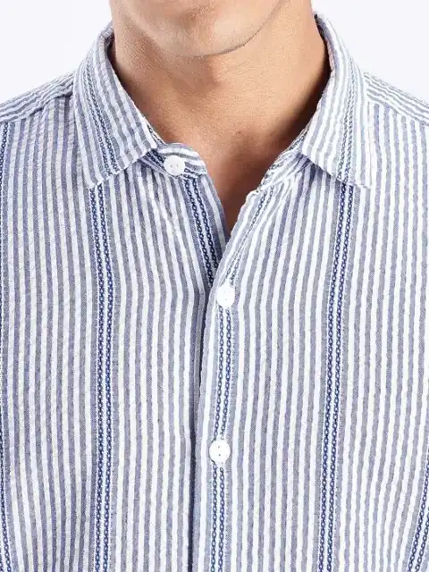 Purple Striped Regular Shirt — view 3