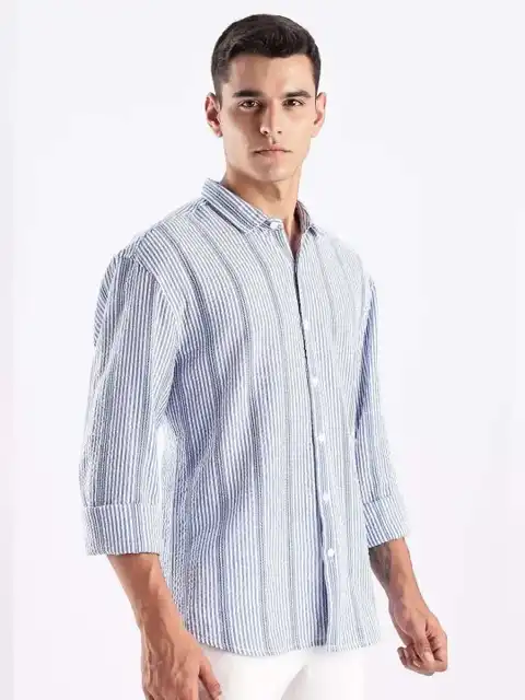 Purple Striped Regular Shirt — view 4