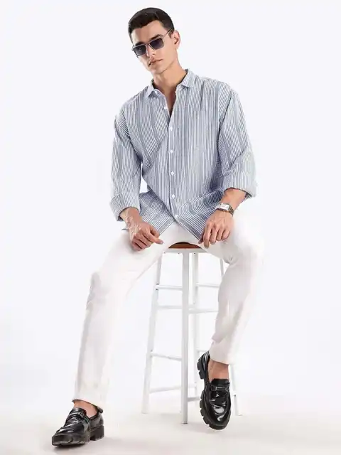 Purple Striped Regular Shirt — view 5