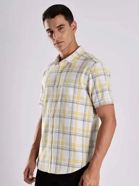 Beige Checked Regular Shirt — view 4