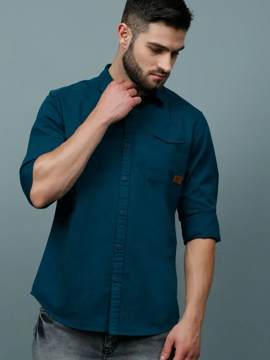 Teal Slim Shirt — view 2
