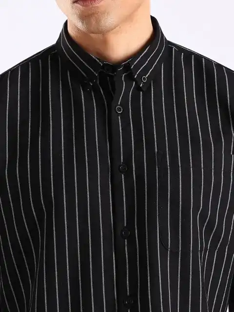 Black Striped Regular Shirt — view 2