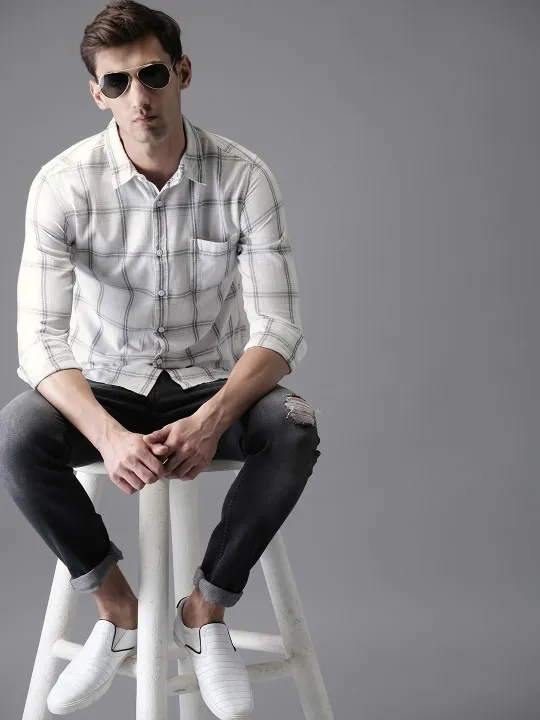 Black Checked Regular Shirt — view 1