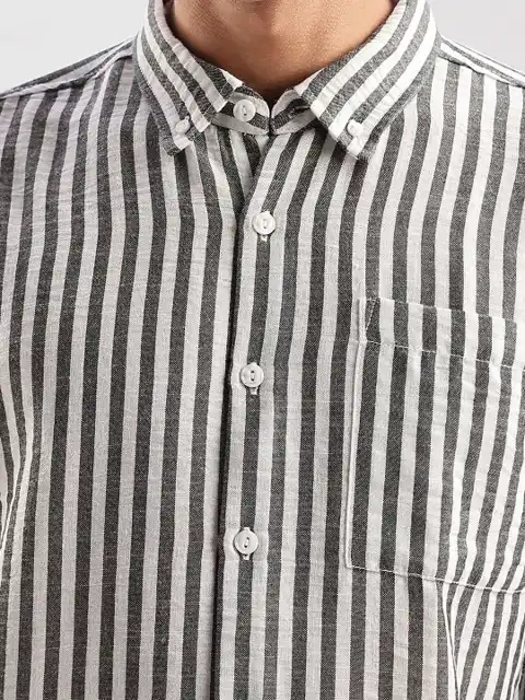 Orange Striped Relaxed Shirt — view 2