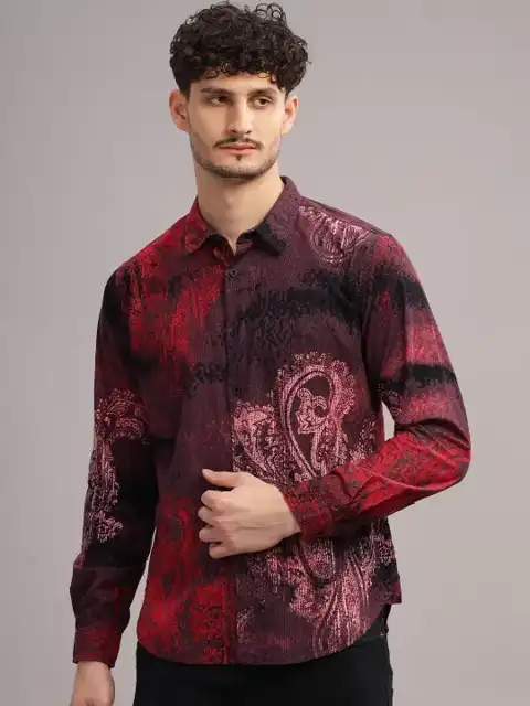 Brown Printed Slim Shirt — view 2