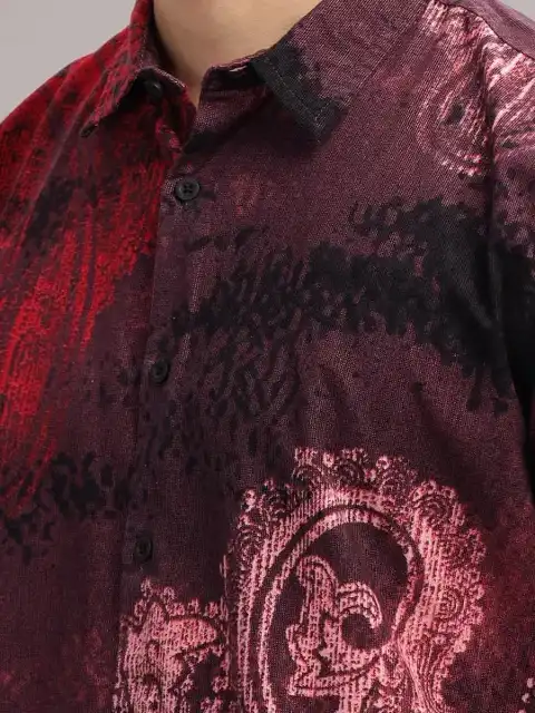 Brown Printed Slim Shirt — view 3