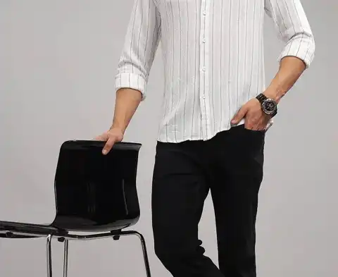 Orange Striped Slim Shirt — view 1