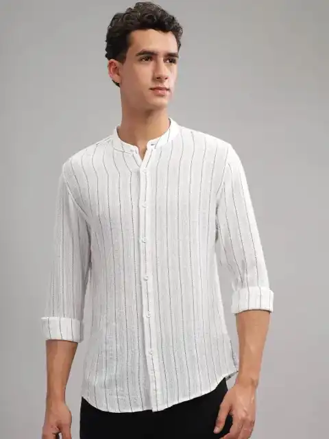 Orange Striped Slim Shirt — view 3