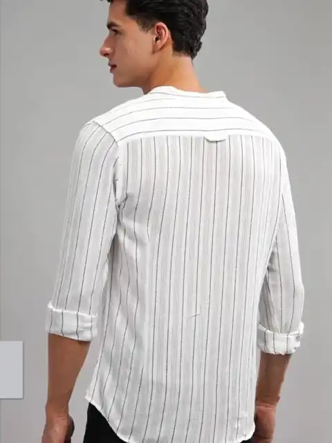 Orange Striped Slim Shirt — view 4
