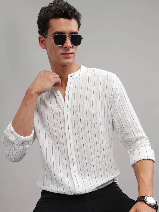 Orange Striped Slim Shirt — view 2