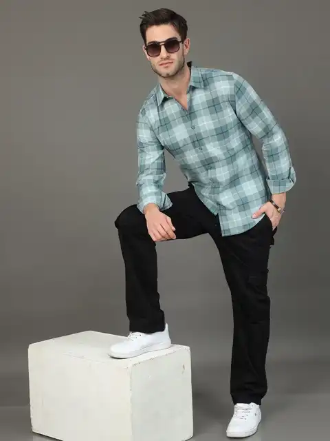 Purple Checked Slim Shirt — view 4
