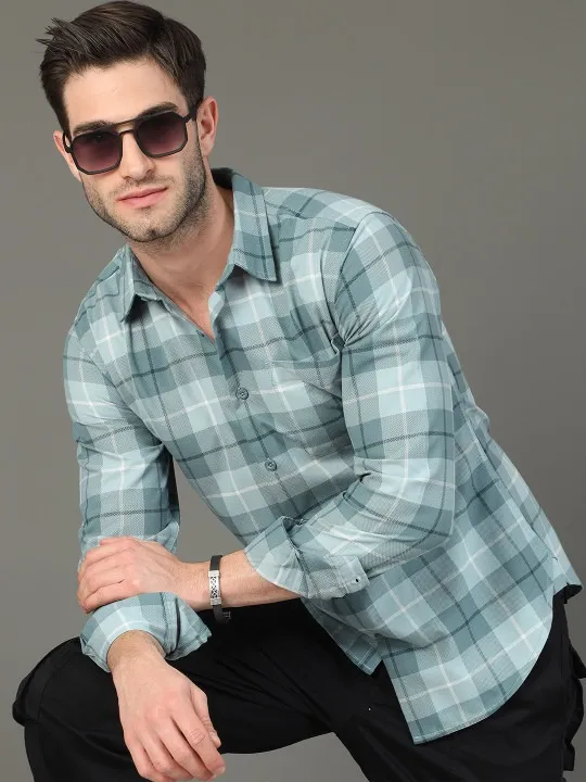 Purple Checked Slim Shirt — view 1