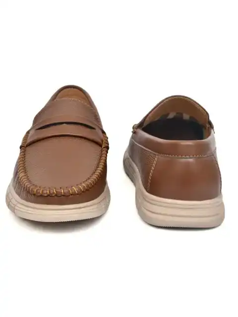 Green Textured Loafers — view 2