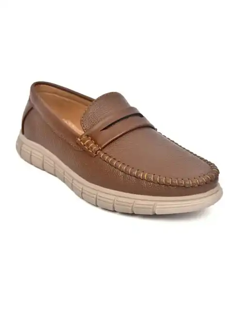 Green Textured Loafers — view 4