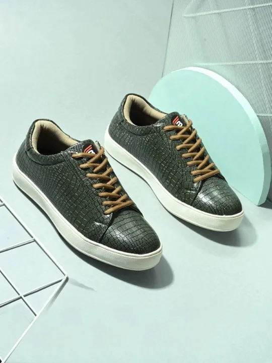 Brown Textured Sneakers — view 1