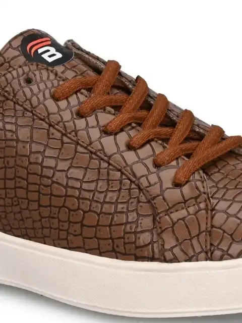 Brown Textured Sneakers — view 3