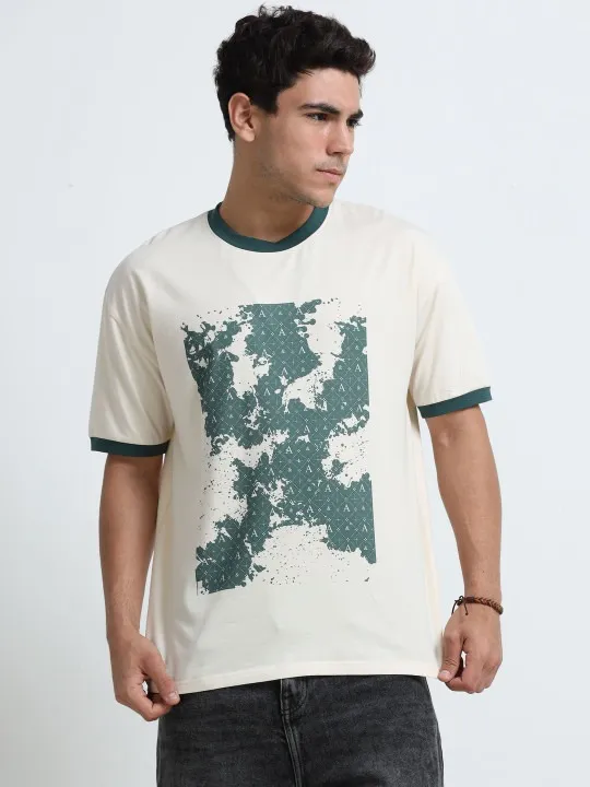Green Printed Oversized T-Shirt — view 1