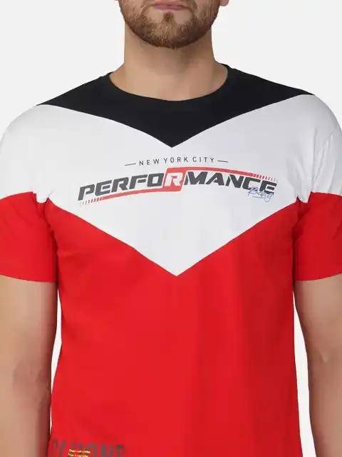 Red Colourblock T-Shirt — view 2