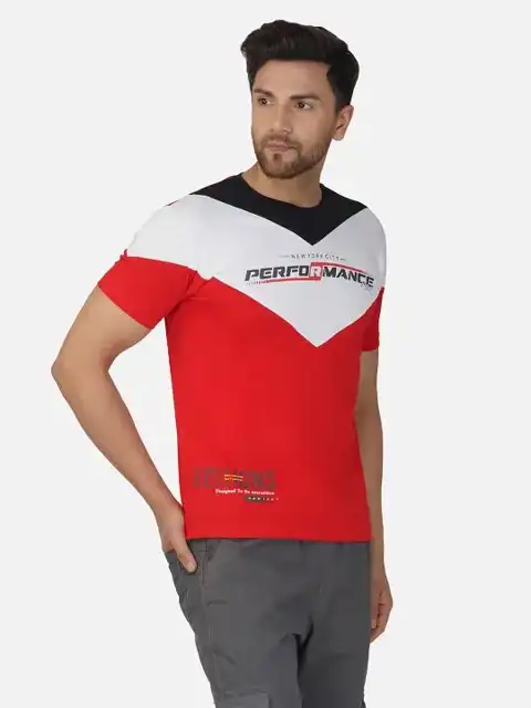Red Colourblock T-Shirt — view 3