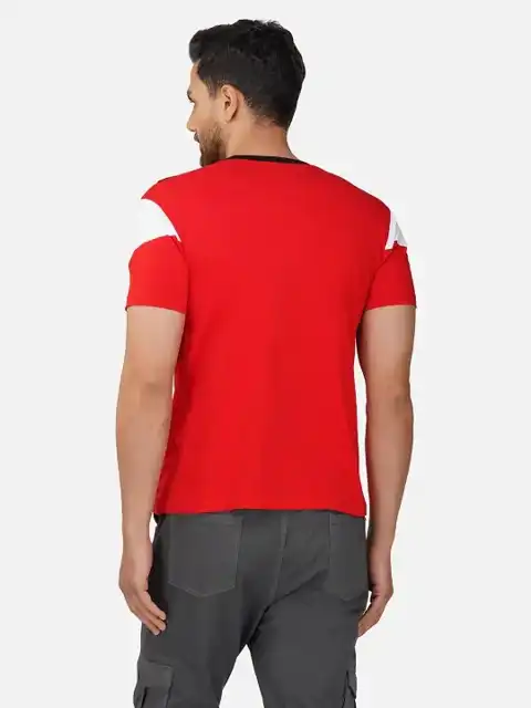 Red Colourblock T-Shirt — view 4