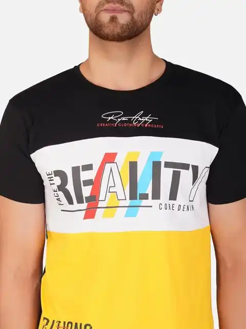 Yellow Colourblock T-Shirt — view 2