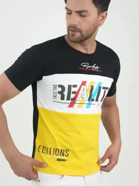 Yellow Colourblock T-Shirt — view 3