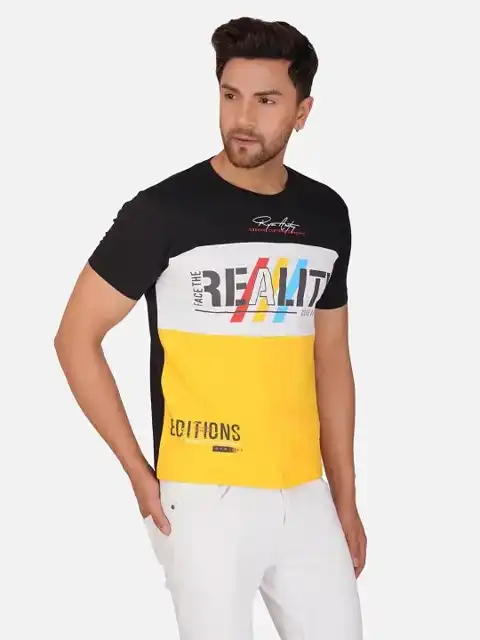 Yellow Colourblock T-Shirt — view 4
