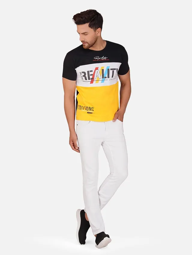 Yellow Colourblock T-Shirt — view 5