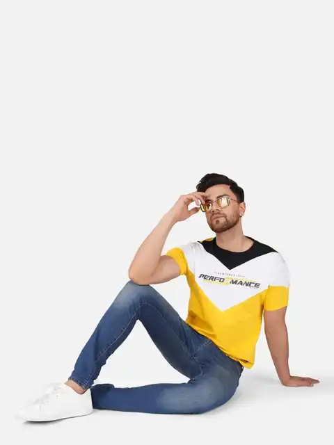 White Colourblock T-Shirt — view 4