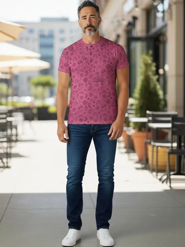 Brown Printed Slim T-Shirt — view 4