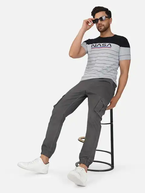 Grey Striped T-Shirt — view 5