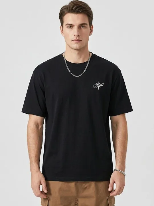 Black Printed T-Shirt — view 1