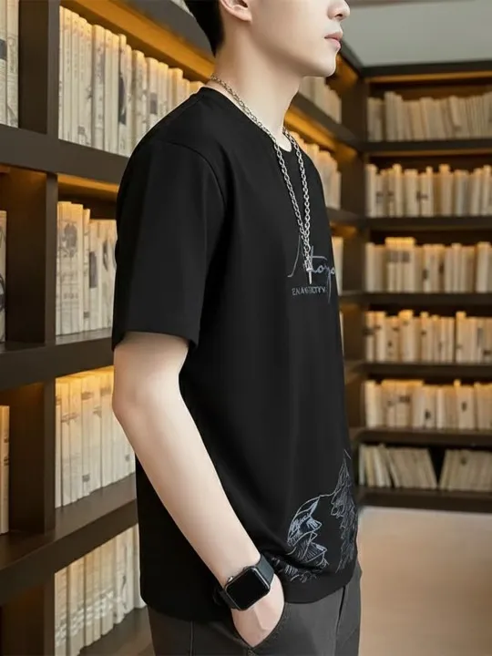 Black Printed T-Shirt — view 3