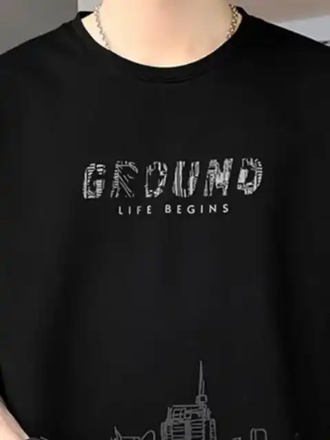 Black Printed T-Shirt — view 5