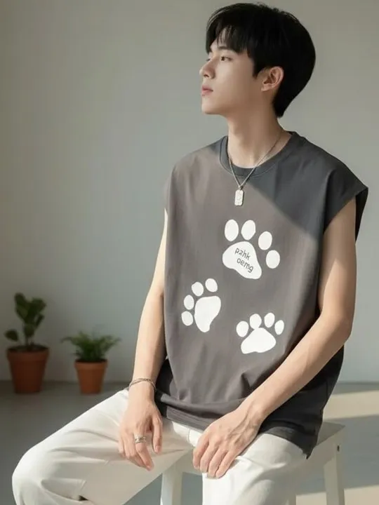 Beige Graphic Oversized T-Shirt — view 1