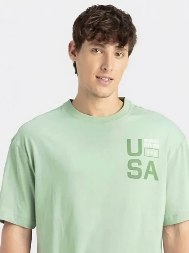 Beige Printed Oversized T-Shirt — view 3