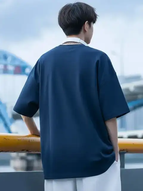 Blue Printed Oversized T-Shirt — view 2