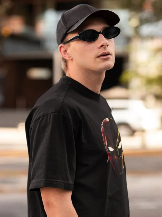 Black Printed Oversized T-Shirt — view 2