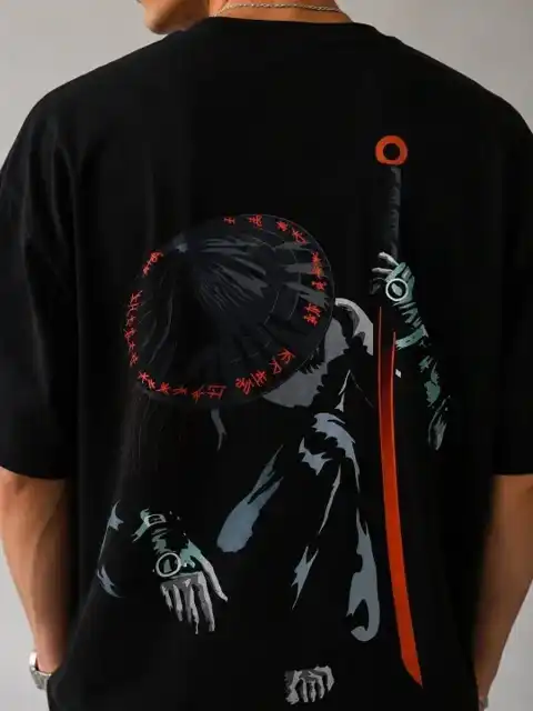 Black Printed T-Shirt — view 2