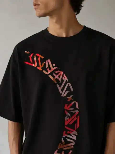 Black Printed T-Shirt — view 4