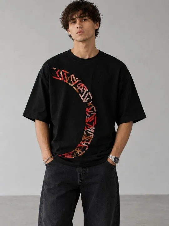 Black Printed T-Shirt — view 1