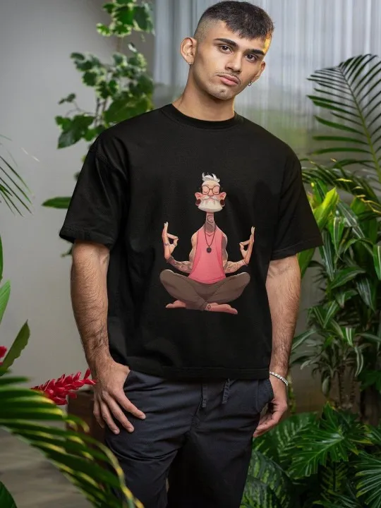 Black Printed T-Shirt — view 3