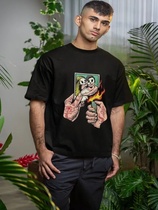 Black Printed T-Shirt — view 4