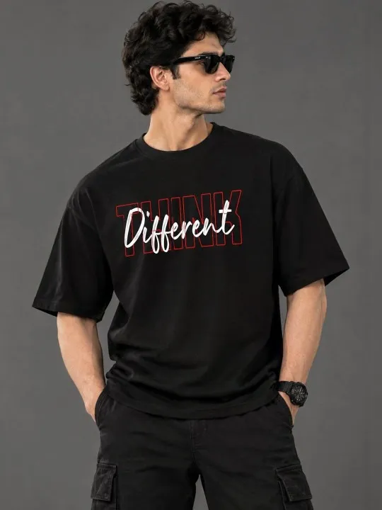 Black Printed T-Shirt — view 1