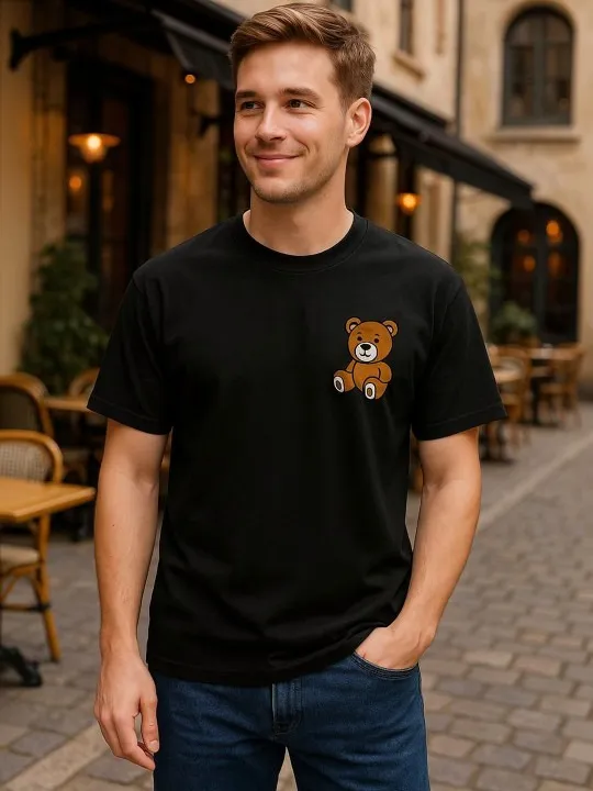 Black Printed T-Shirt — view 1