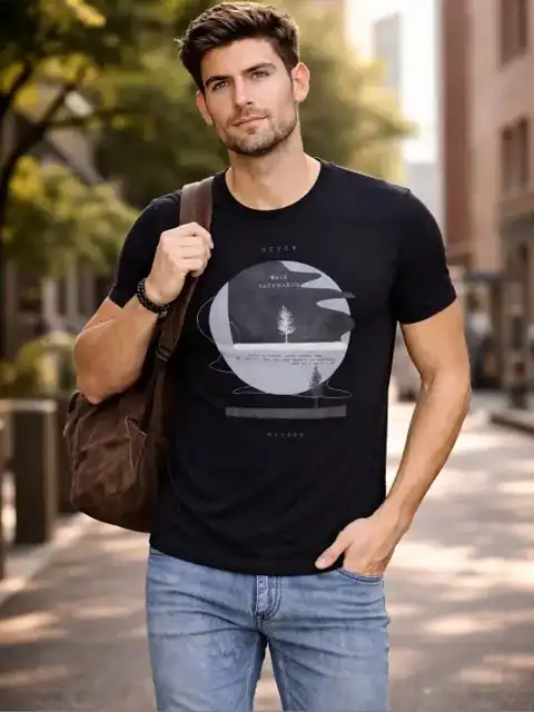 Black Printed T-Shirt — view 1